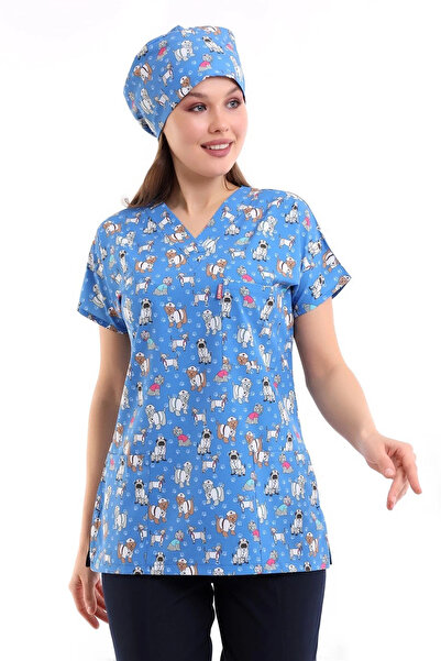 Bilenn Tekstil بلوزة منقوشة رقمية للجنسين بأكمام الخفافيش - 6501 مخالب صغيرة