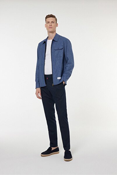 Andrea Nicolotti Синя риза с цип M12-1A-L