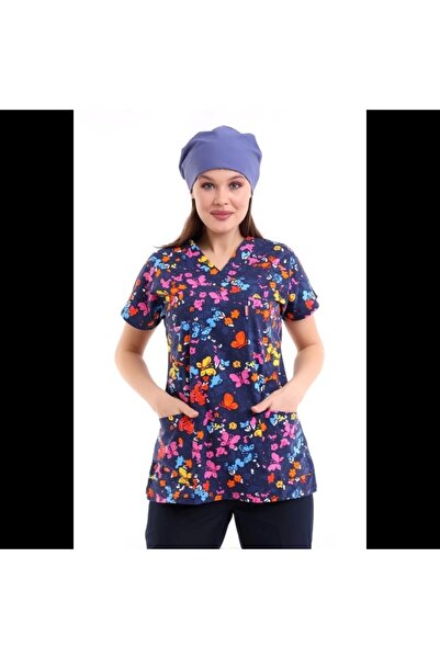 Bilenn Tekstil بلوزة مفردة للجنسين منقوشة بأكمام الخفاش - 5006 فراشة