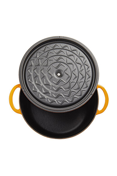 Sürel Aroma Kapak Turuncu Yuvarlak Sığ Döküm Tencere 28 Cm