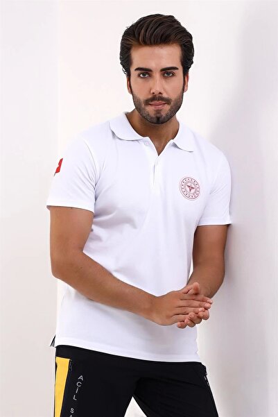 Bilenn Tekstil Paramedic Collared Unisex Tshirt Short Sleeve - White