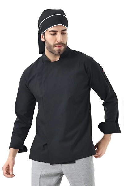 Bilenn Tekstil سترة كوك ليكرا للرجال من القماش - 6403 أسود ناعم