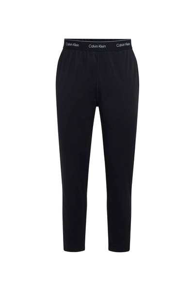 Calvin Klein 00GMS4P632BAE-WO - Pletené kalhoty Pánské černé elastické tepláky s normálním střihem v pase