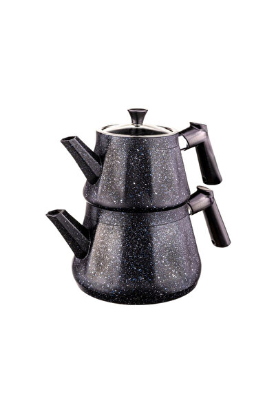 Bambum Mold Granit Çaydanlık Takımı Siyah