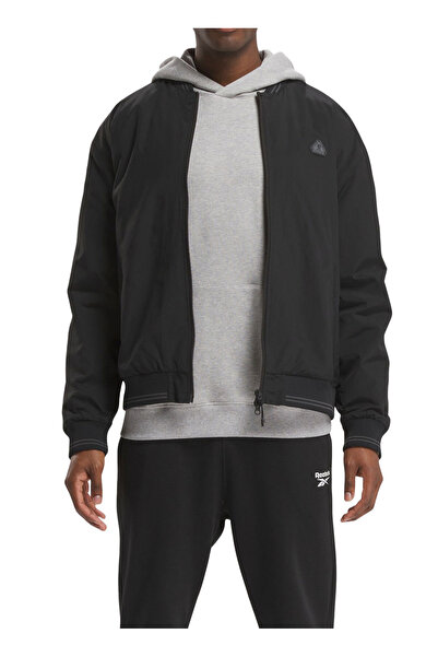 Reebok IU3270 ATR HOOPWEAR JACKET Siyah Erkek Yuvarlak Yaka Normal Kalıp Ceket
