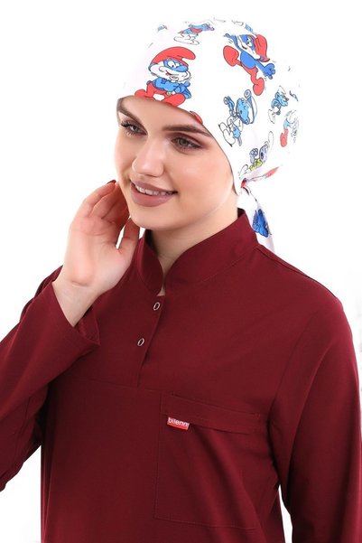 Bilenn Tekstil Hijab Bonnet - 11007 Smurfs