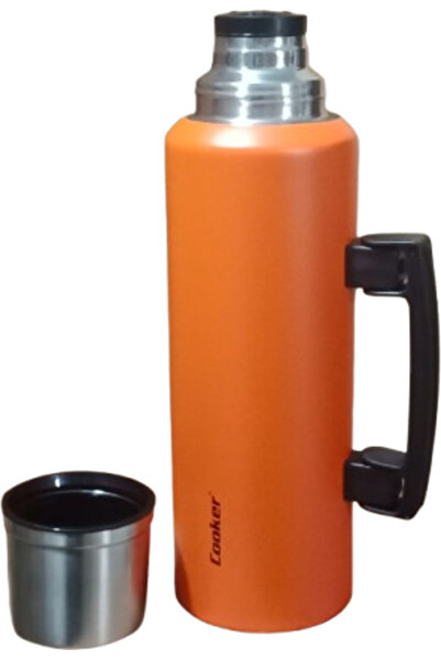 Elista CKR2085 1.5 Lt Kulplu Paslanmaz Çelik Termos-Turuncu