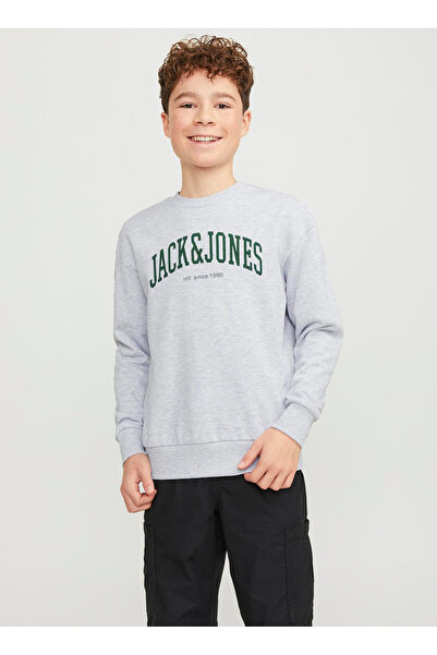 Jack & Jones Baskılı Erkek Çocuk Beyaz Sweatshırt JJEJOSH SWEAT CREW NECK NOO...