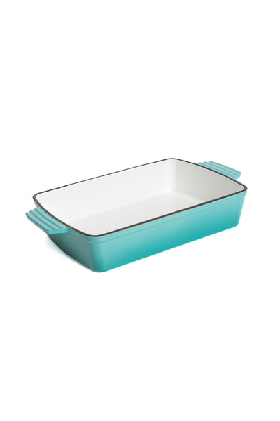 VAV GET Healthy & Safe Enamel Cast Iron Rectangular Roasting Dish, 12-Inch