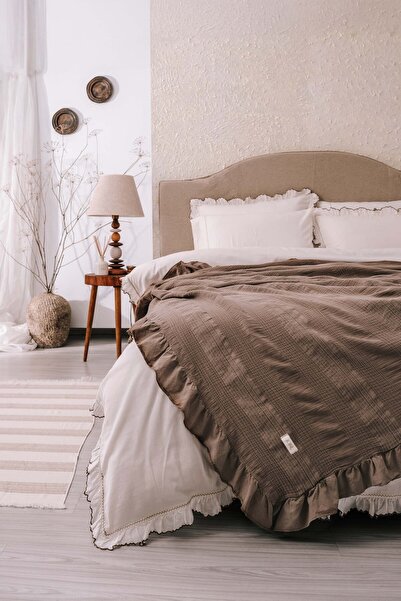 JOJOMIA Belle Çift Kişilik Yatak Örtüsü 240x260 Toprak