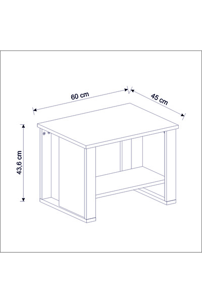 Betroya Boss Ofis Sehpası Antrasit Royal Mermer, Orta Sehpa, Dekoratif Sunum Sehpası