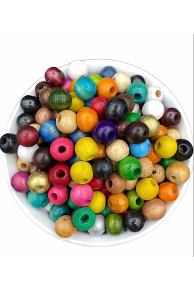 Artdeco Ξύλινες χάντρες μικτών χρωμάτων 14 χιλιοστών (50 γραμμάρια ή 60 τεμάχια)