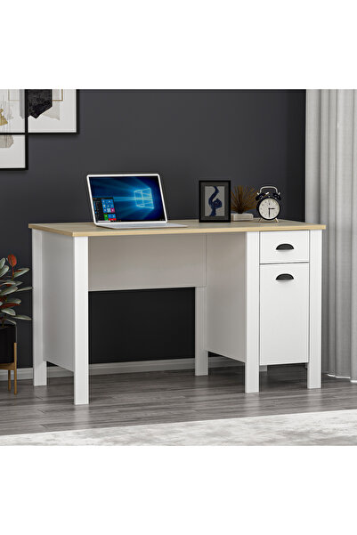Betroya Optima Çalışma Masası SafirMeşe Beyaz