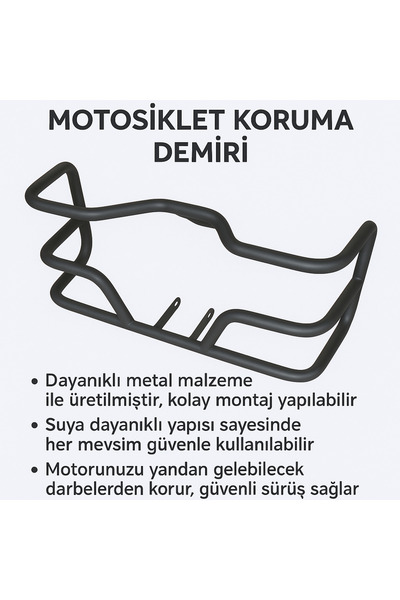 Genel Markalar TK 03 Uyumlu Motosiklet Koruma Demiri. Metal Motor Koruma Aparatı