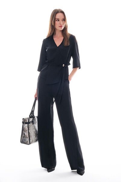 EXPLOSION Asimetrik Kesim Beli Kuşaklı Bluz