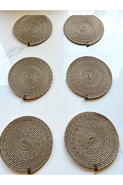 EYLCOTTON 6 Pieces Jute Straw Coasters / American Serving Presentation Plate Mats Table Organizer