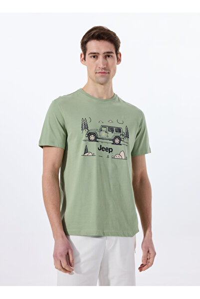 Jeep Mint Erkek Bisiklet Yaka Relaxed Baskılı T-Shirt J4SM-TST7237