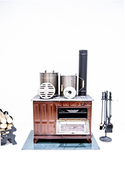 ÇANCI Alttan Havalı Kovalı Majolik Emaye Uyuyan Kuzine -kömür Sobası-odun Sob...