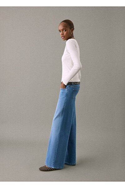 Mango Teen Dikiş detaylı wideleg jean