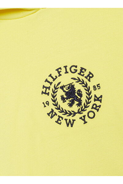 Tommy Hilfiger Düz Kız Çocuk Sarı Sweatshırt CREST LOGO HOODIE
