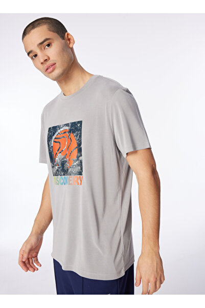 Discovery Expedition Gri Erkek Relaxed Baskılı T-Shirt D4SM-TST3280