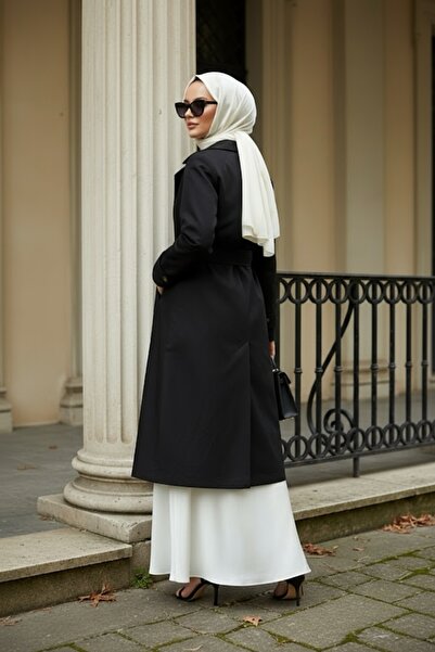 Zeneva Collection Μαύρο - 100% βαμβάκι, εξαιρετικά μακρύ (120 εκ.) γυναικείο μαντήλι τύπου καμπαρντίνα