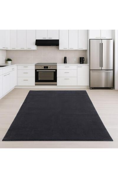 Bonny Home Relax Antrasit Leke Tutmaz Yıkanabilir Kaymaz Mutfak Halısı Peluş ...