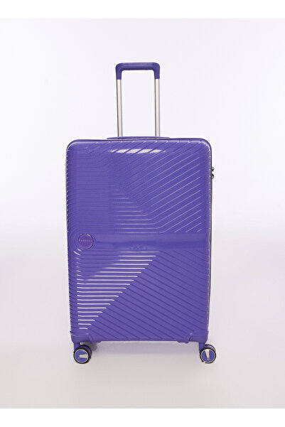 Fabrika Mor Unisex 47x74x26 cm Büyük Boy Çekçekli Sert Valiz FAB-5239