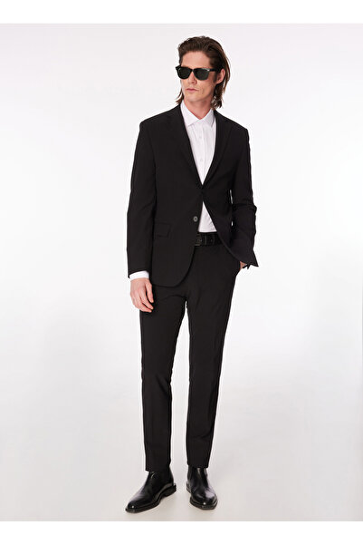 Fabrika Siyah Erkek Mono Yaka Basic Su İtici - Bi Strech Takım Elbise F4SM-TKM 0432