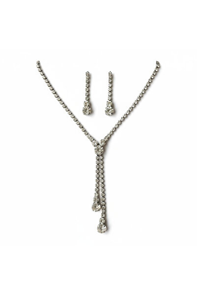 maia Gümüş Renk 2’li Zirkon Taş Takı Seti