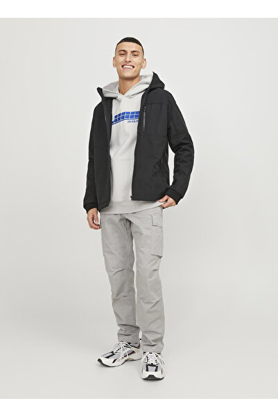 Jack & Jones Чорна чоловіча куртка JCOPRIME EMBROIDERY SOFTSHELL