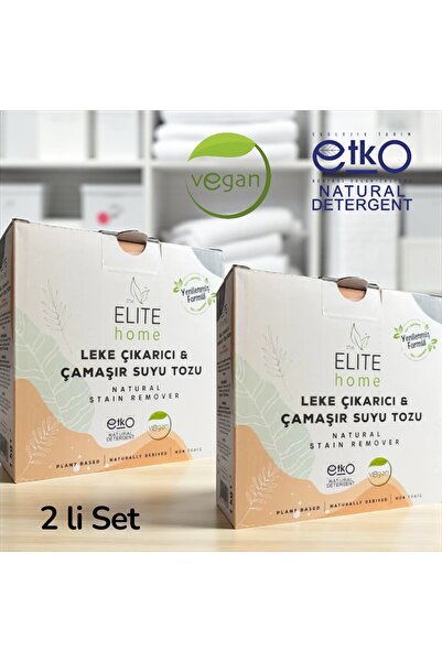 The Elite Home 1 Kg *2 Adet Doğal Ve Vegan Sertifikalı Leke Çıkarıcı Çamaşır Suyu Tozu