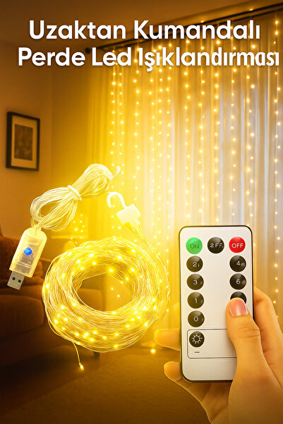 jvx 300x 300 Cm Saçaklı Perde Led Dekoratif Amaçlı Perde Led 2859