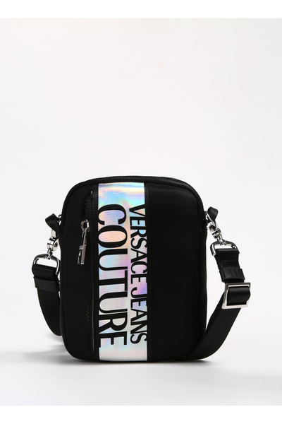 VERSACE JEANS COUTURE Siyah - Gümüş Erkek 15x19x5 cm Postacı Çantası 75YA4B97