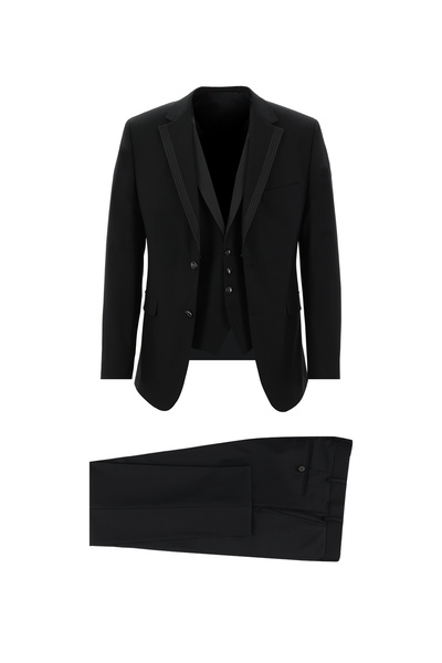 Kiğılı Slim Fit Dar Kesim Mono Yaka Yelekli Smokin & Damatlık