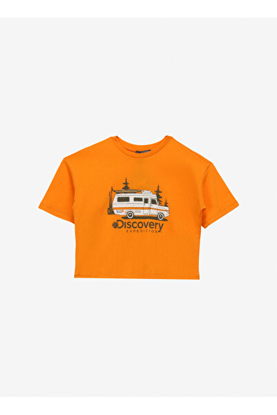 Discovery Expedition Somon Kız Çocuk Bisiklet Yaka Oversize Baskılı T-Shirt D...