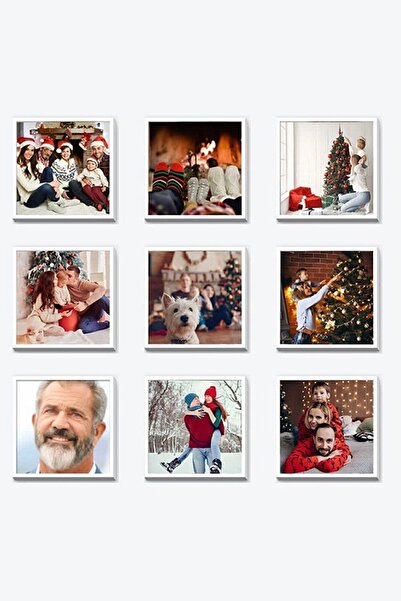 Baskıkafası Wall Adhesive Removable White Frame Set of 3 20X20 cm Pvc Protected