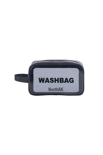 NorthAK Şeffaf Seyahat Makyaj Çantası - Kozmetik ve Makyaj Çantası Washbag Siyah