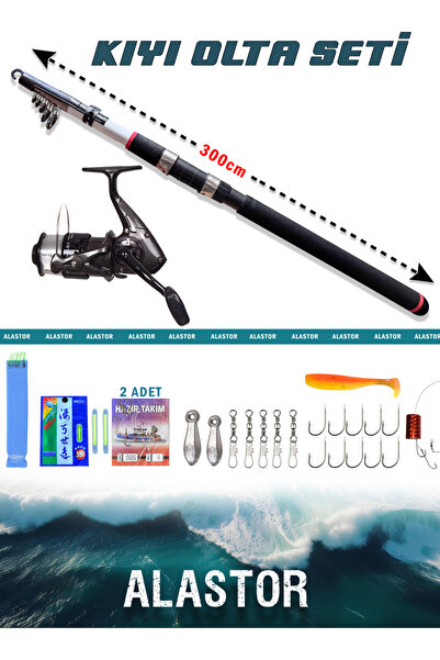 ALASTOR Hazır Tam Takım Kıyı Olta Seti 300cm Olta Kamışı 75-150gr Hobi Kıyı Olta Seti