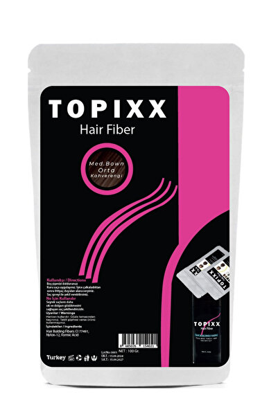 topixx hair fiber 100 Gr. Orta Kahve/Med Brown Saç Dolgunlaştırıcı Topik Toz ...