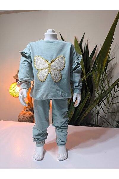 Miniworld Girl's Top and Bottom Set with Ruffled Sleeves, Hand Embroidery, Embossed Flower, 100% Cotton