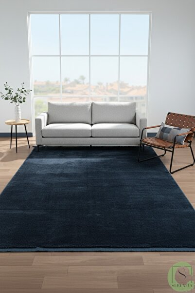 SERENİTA KAYMAZ TABAN MAVİ POST/PELUŞ DÜZ SAÇAKLI MODERN OTURMA ODASI SALON MUTFAK ÇOCUK ODASI HALISI