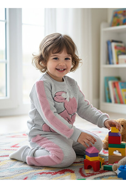 Miss Melinda Kids بدلة سميكة للفتيات مصنوعة من القطن 100% مع جيوب وتفاصيل منقوشة