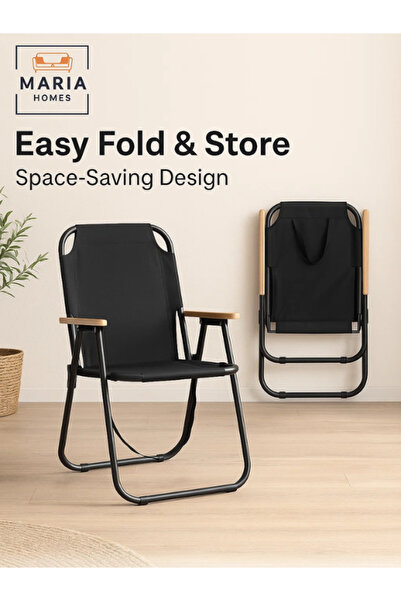 MARIA HOMES كرسي تخييم قابل للطي بإطار من الألومنيوم، للنزهات والشاطئ والحديق...