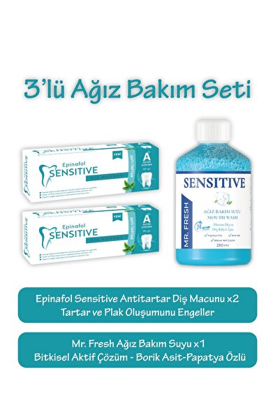 Epinafol Sensitive 2'li Anti-tartar Diş Macunu+ Ağız Çalkalama Suyu