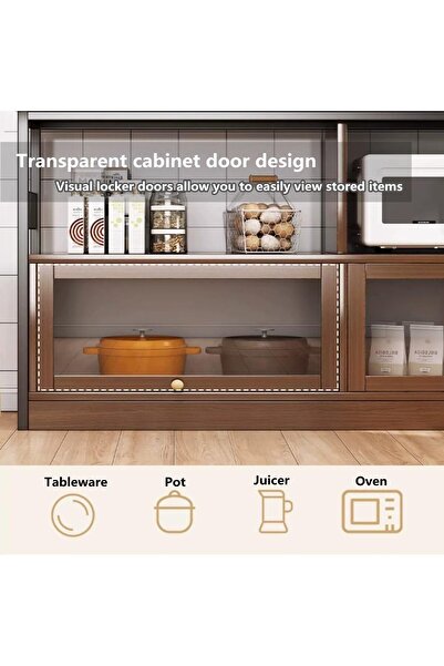 AGD Coffee Cabinet, Large Capacity Coffee Table, Modern Minimalist Style Home Coffee Corner