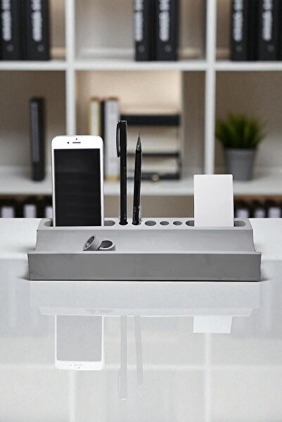 betonmall Marble Patterned Concrete Home Office Desk Organizer Pen Holder Org...