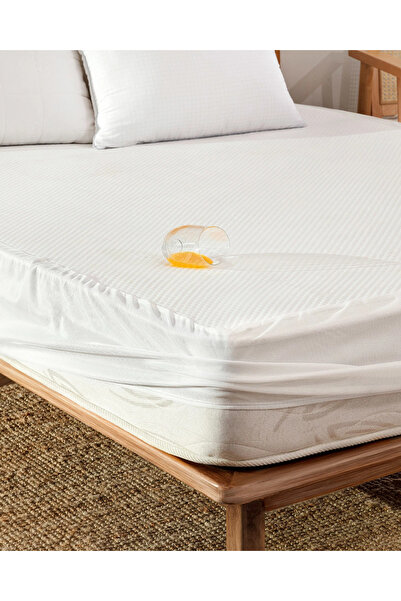 Madame Coco Clarte Flüssigkeitsdichte Spannbettlaken für Doppelbetten, Weiß