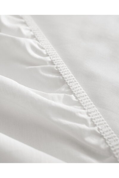 Madame Coco Manon Ranforce Spannbettlaken, King Size Plus, 100 % Baumwolle, Weiß