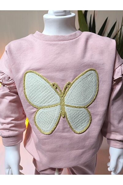 Miniworld Girl's Top and Bottom Set with Ruffled Sleeves, Hand Embroidery, Embossed Flower, 100% Cotton